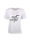 Saint Laurent Printed Cotton T-shirt In White
