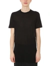 RICK OWENS LEVEL BLACK VISCOSE T-SHIRT,10497573