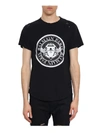Balmain Medallion Logo Print T-shirt In Nero