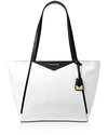 MICHAEL MICHAEL KORS WHITNEY LARGE TOP ZIP LEATHER TOTE,30S8GN1T3L