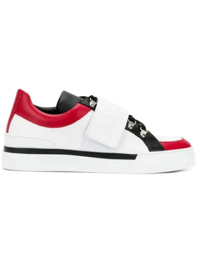 Balmain Multicolor Leather Trainers In White
