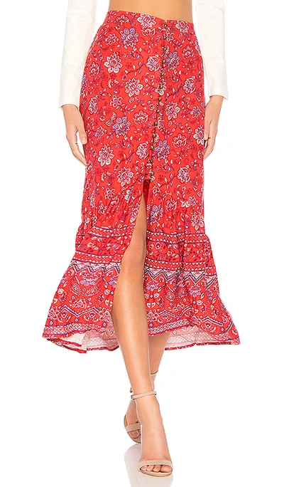 Minkpink Lucia Maxi Skirt In Red