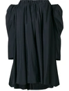 CALVIN KLEIN 205W39NYC BARDOT RUFFLED DRESS BLACK,81WWDB40 P020