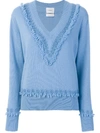 BARRIE powder blue v-neck sweater,A00C27380