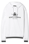 DOLCE & GABBANA OVERSIZED PRINTED COTTON-BLEND JERSEY HOODED SWEATSHIRT