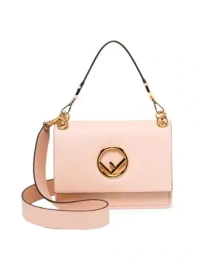 Fendi Medium Kan I Logo Leather Shoulder Bag In Plaster Pink