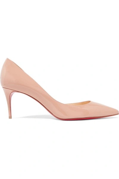 Christian Louboutin Iriza Patent Half-d'orsay Red Sole Pumps, Nude