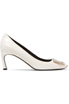 Roger Vivier Belle Vivier Trompette Leather 70mm Pumps, Off White In White