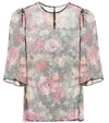 DOLCE & GABBANA FLORAL-PRINTED SILK TOP,P00307061