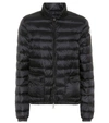 Moncler Lans Quilted Nylon Down Short Jacket In Black