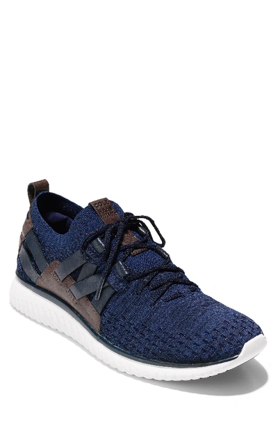Cole Haan Grand Motion Stitchlite Runner Sneakers In Navy Ink-peony Stitchlite