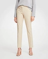 Ann Taylor The Petite Ankle Pant In Cotton Sateen - Curvy Fit In Coastal Beige