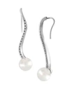 MAJORICA 10MM White Organic Pearl & Crystal Wire Earrings