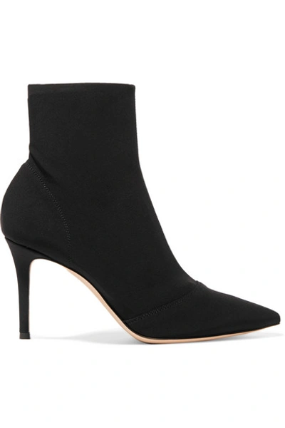 Gianvito Rossi 100mm Stretch Jersey Sock Ankle Boots In Black