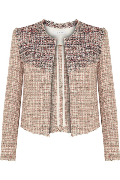 Iro Walefa Frayed Cotton-blend Tweed Jacket In Beige