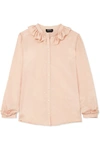 APC JOSEPHINE RUFFLED COTTON AND SILK-BLEND VOILE BLOUSE