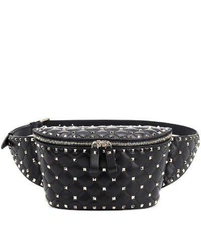 Valentino Garavani Rockstud Spike Leather Belt Bag In Black