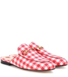 GUCCI PRINCETOWN GINGHAM SLIPPERS,P00294832-16