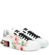 DOLCE & GABBANA EMBELLISHED LEATHER SNEAKERS,P00289558