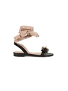 RED VALENTINO RED VALENTINO EMBELLISHED FLAT SANDALS,10504120