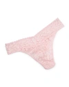 Hanky Panky Stretch Lace Traditional-rise Thong In Bliss Pink