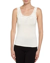 JOSIE NATORI ASPIRE LACE-TRIM JERSEY TANK, IVORY,PROD126630057