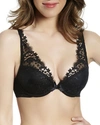 Simone Perele Bloom Embroidered Underwired Stretch-woven Push-up Bra In Black