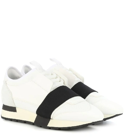 Balenciaga Race Runner Leather, Mesh And Neoprene Trainers In 9061