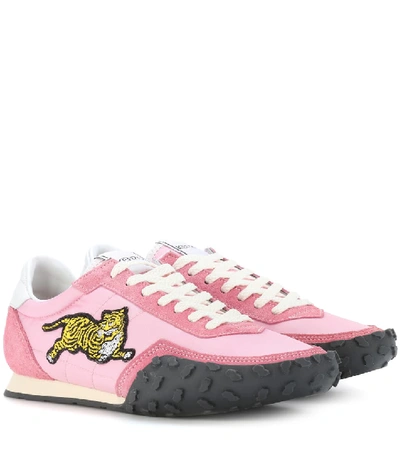 Kenzo 20mm K Move Nylon & Suede Sneakers In Light Pink