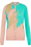 VIONNET WOMAN WOOL, CASHMERE AND SILK-BLEND CARDIGAN TURQUOISE,US 2526016084142569