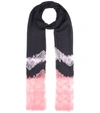 VALENTINO CASHMERE-BLEND AND LACE SCARF,P00301273
