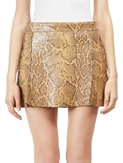 Chloé Python-printed Leather Miniskirt In Luminous Ochre