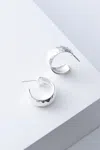 Noonday Wide Hammered Hoops, Silver