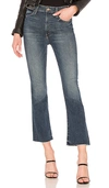 Mother The Hustler Fray Ankle Bootcut Jeans In Denim Medium