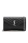 Saint Laurent Monogramme Chain Wallet In Black