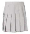 Thom Browne Grey Asymmetric Pleated Striped Skirt