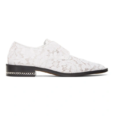 Givenchy Derby Double Chain Lace Shoes In 100 White