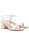 Gianvito Rossi Leather Stretch Ankle-wrap Sandal In White