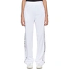 GIVENCHY GIVENCHY WHITE AND SILVER LOGO LOUNGE PANTS,BW501K 300P