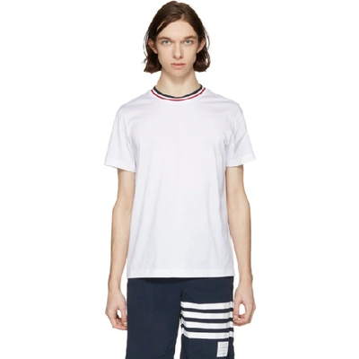 Moncler Embroidered-logo Cotton T-shirt In White
