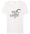 Saint Laurent Printed Cotton T-shirt In White