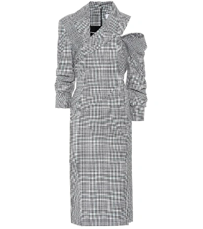 Monse Ruched Plaid Check Pencil Dress