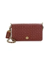 Coach Dinky Signature Leather Crossbody Bag In Bordeaux