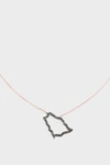 TIBA Saudi Map Outline Necklace,SNO222 SAUDI ARABIA