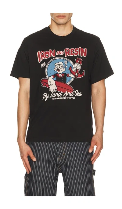 Iron And Resin By Land And By Sea Tee In Black