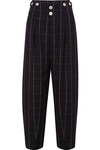 CHLOÉ CHECKED WOOL WIDE-LEG trousers