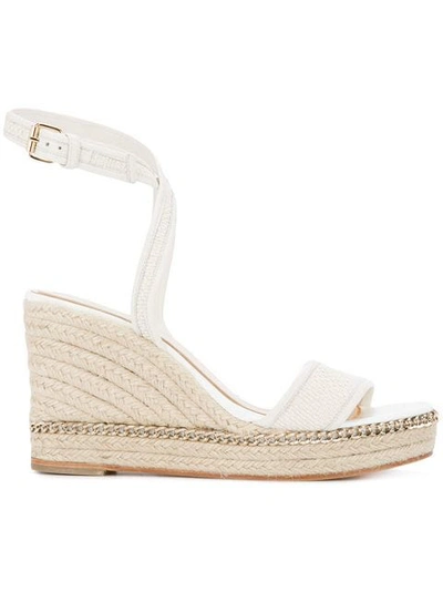Lanvin Wedge Sandales With Chain In Ivoire