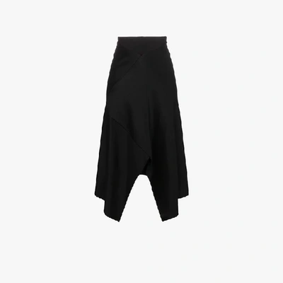 Vetements Asymmetric Midi Skirt In Black