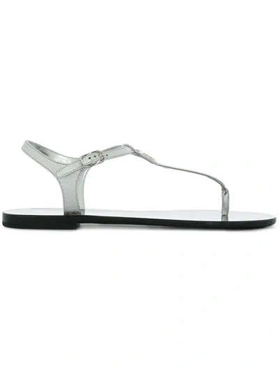 Dolce & Gabbana Tong Style Sandals In Metallic