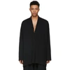 YOHJI YAMAMOTO Black Oversized Asymmetric Shirt,HW-T66-085